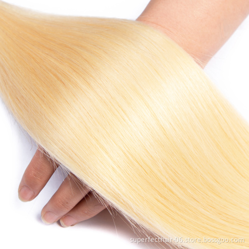 Wholesale Vendor Shedding Free Blonde Hair Extension 613 Virgin Hair Bundles With Closure
